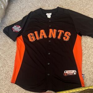 Majestic Black and Orange San Francisco Giants Authentic Jersey CAIN